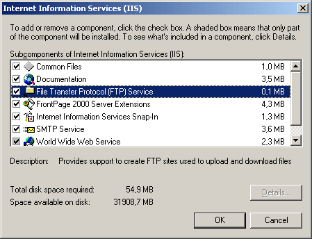 File transfer protocol (FTP) service